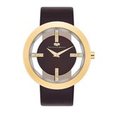 Rhodenwald & Söhne Lucrezia Dameshorloge - Bruin Leer - Goudkleurig - 42mm