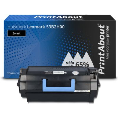PrintAbout Huismerk Lexmark 53B2H00 Toner Zwart Hoge capaciteit