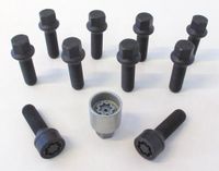 H&R Wielboutenset bolkonisch R17 M14x1.50 - Lengte 40mm - Zwart - 10 stuks - incl. wielsloten
