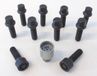 H&R Wielboutenset bolkonisch R17 M14x1.50 - Lengte 40mm - Zwart - 10 stuks - incl. wielsloten