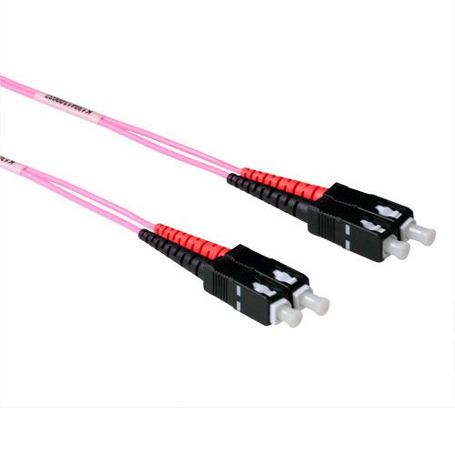 ACT Advanced Cable Technology ACT OM4, SC-SC, 50/125, 10m Glasvezelkabel OFC Blauw