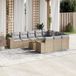 Prolenta Maison Exclusive - Tuinset voor de tuin, 11-delig, met kussens, beige, van polyrotan