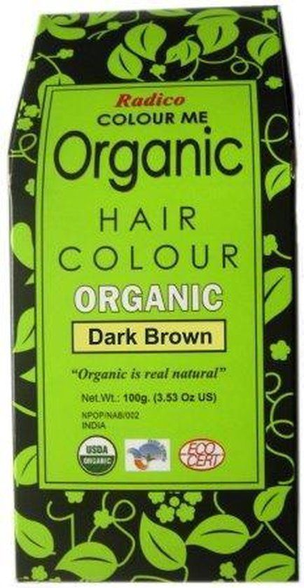 Radico COLOUR ME ORGANIC Dark Brown - 100% Natuurlijke BIO Organic 9-Kruiden Henna Haarverf - 100g