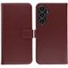 Selencia Echt Leren Bookcase voor de Samsung Galaxy S25 FE - Burgundy