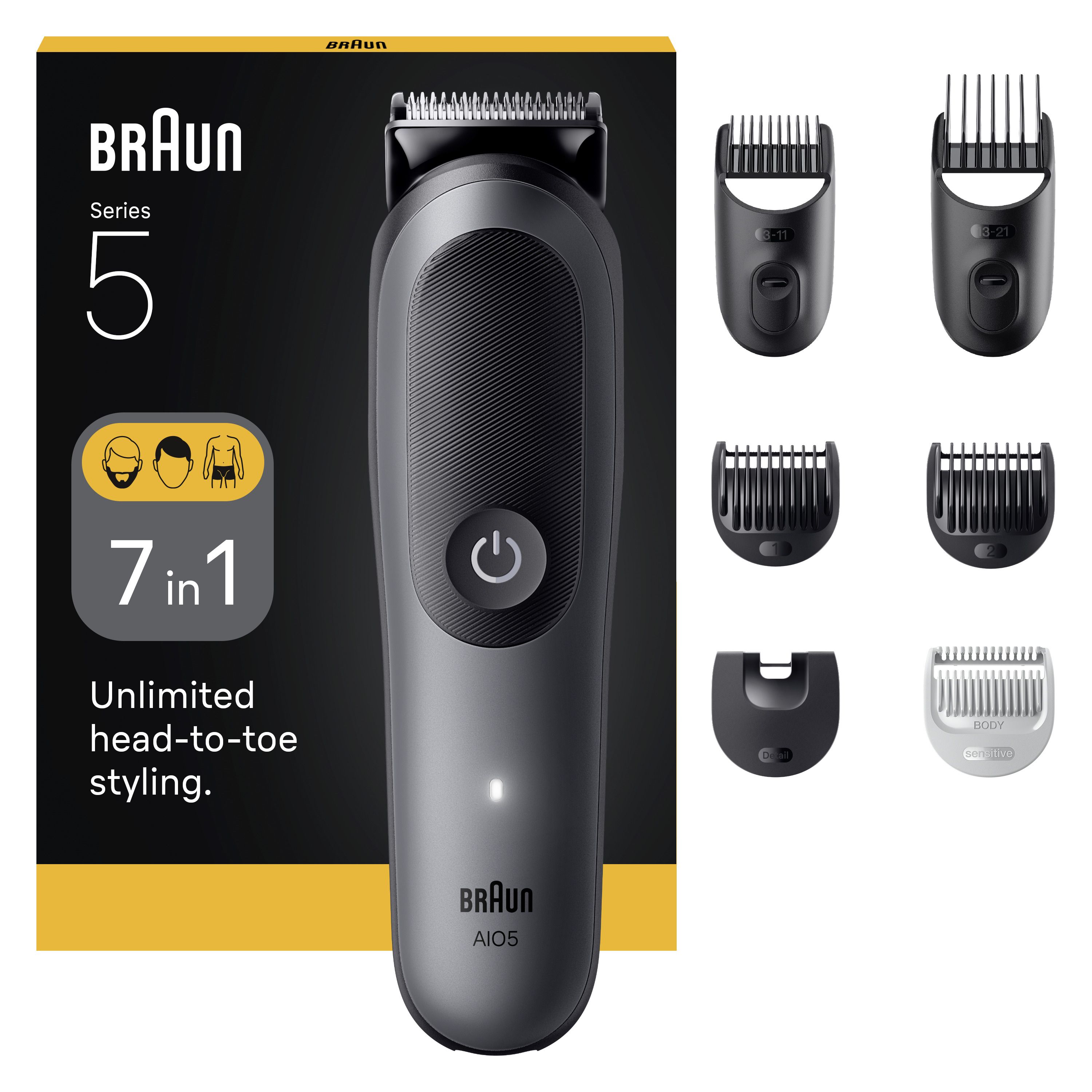 Braun All-In-One Series 5 80789911 Scheer-, Knip- en Trimapparaat Donkergrijs 21 Lithium-Ion (Li-Ion)