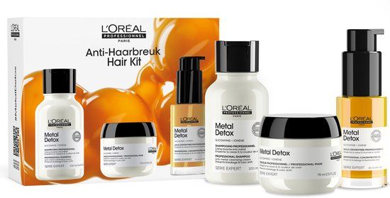 L’Oréal Professionnel Metal Detox Discovery Trio Set - Shampoo, haarmasker en geconcentreerde haarolie - Voor beschadigd en breekbaar haar - 100ml, 75ml, 30ml