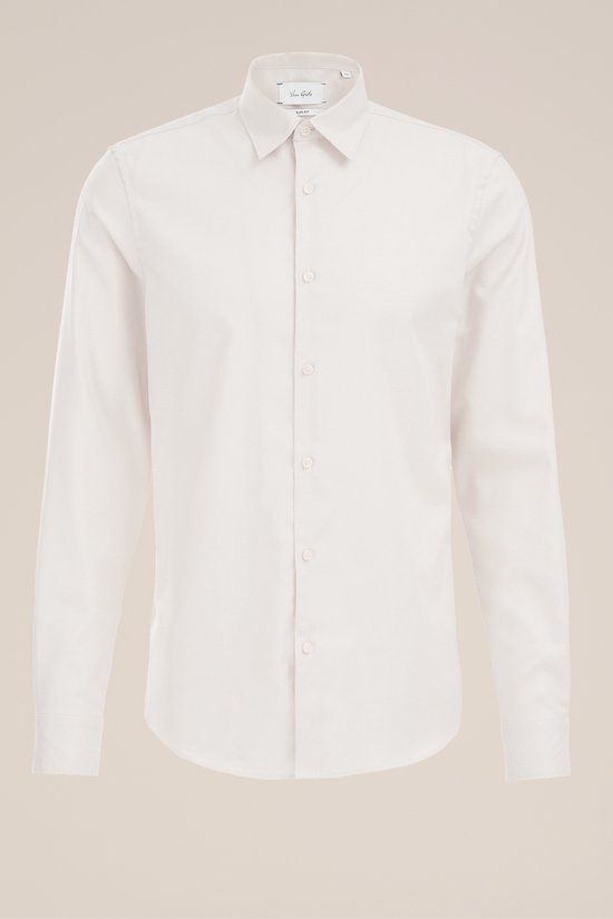 Van Gils Heren Slim Fit Overhemd Gebroken Wit Katoen Elastan