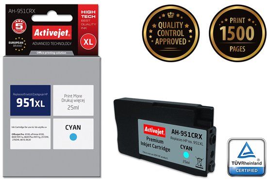 ActiveJet AH-951CRX Cyaan XL Inkt Cartridge