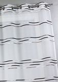 Home Maison HM6934301 fijn gestreept gordijn, mousselin, polyester, 140 x 240 cm, zwart