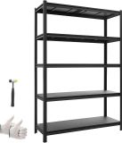 VEVOR Zwaar Uitgevoerde Stellingkast 1230x465x1813mm, Draagvermogen 1134kg, Stalen Frame en 5 Verstelbare Schappen, Modulaire Stellingkast Als Werkbank, Flexibele Metalen Stellingkast voor Kelder, Garage, Werkplaats