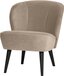 WOOOD Sara Velvet Fauteuil - Khaki - Industrieel