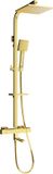 Mexen CQ45 set de bain et douche avec douche de pluie et mitigeur thermostatique, or