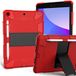 Case voor iPad 10.2 Inch 9e/8e/7e generatie 2021/2020/2019 met Drie-in-één ontwerp, schokbestendig Robuuste case met potloodhouder en standaard - Rood+Zwart