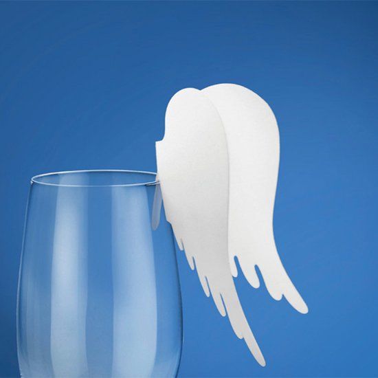 Party-Decoration Naamkaartje vleugels voor glas (10st)