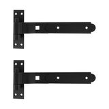 Merriway BH06851 Gate Scharnieren Heavy Duty Haak en Band Cranked Necked Zwart 300mm (12 inch) - Pack van 2 stuks