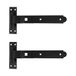 Merriway BH06851 Gate Scharnieren Heavy Duty Haak en Band Cranked Necked Zwart 300mm (12 inch) - Pack van 2 stuks