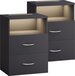 Casaria Nachtkastje Set van 2 - LED 2 Lades 40x28x55cm - Antraciet