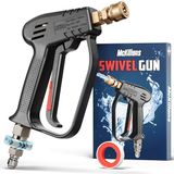 McKillans Korte Hogedrukreiniger met Draaibare Hogedrukwaterhandgreep, 3/8\" Mannelijke Stekker en 1/4\" Snelkoppeling, Power Washer Gun Compatibel met Schuimkanon - Autowasstraat Schuimpistool