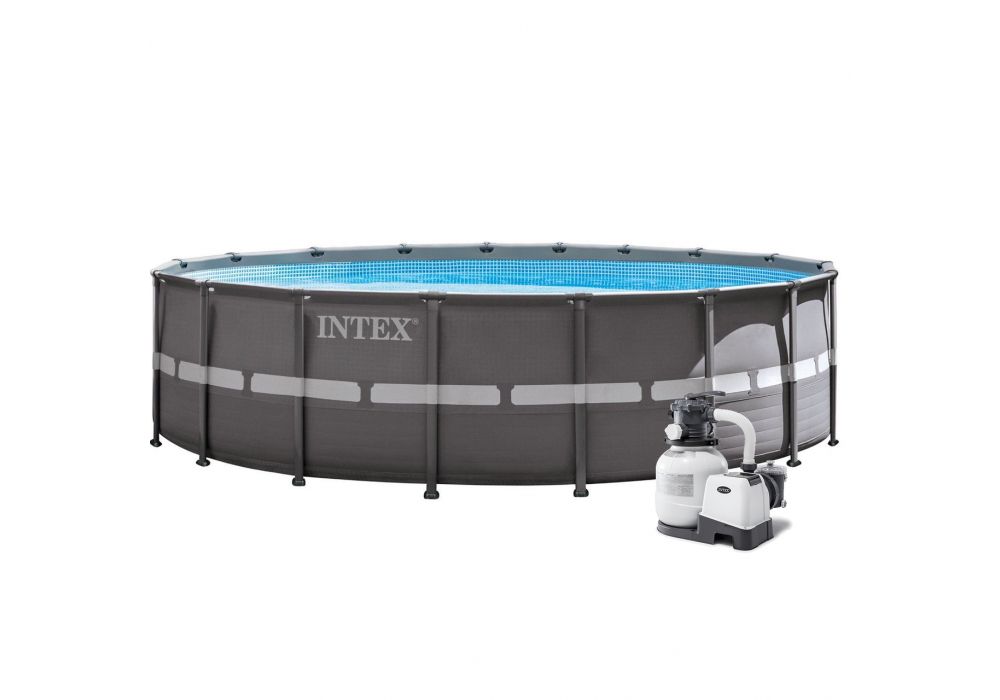 Intex 26334GN - Opbouwzwembad - Rond - Grijs - 610 cm