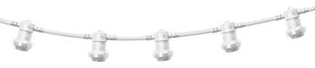 PARTY LIGHT: IP44 slinger verlengbaar 10m, 10 E27 fittingen, wit