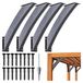 Support d'angle en forme de L, 45°, pour poteaux en bois, dimensions 5x10 cm, couleur noire