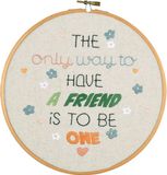 Vervaco Borduurpakket met Borduurring - A Friendly Quote - Taupe