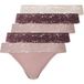 ESMARA Dames Strings, 5 stuks (Rood/donkerroze, M (40/42))
