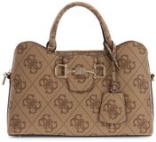 GUESS Janie Logo Girlfriend Satchel Latte Logo Lichtbruin Schoudertas