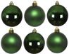 Decoris Kerstballen - 18x stuks - donkergroen - glas - 8 cm - Glans/glanzende - Kerstboomversiering donkergroen