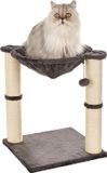 Cofi Kartonnen kraboom voor katten met huisje, hangmat, bed en krabpaal, 41 x 51 x 41 cm, grijs