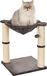 Cofi Kartonnen kraboom voor katten met huisje, hangmat, bed en krabpaal, 41 x 51 x 41 cm, grijs