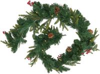 Atmosphera JJA Kerstguirlande, kerstboom met bessen en dennenappels, 180 cm