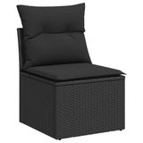 vidaXL 9-delige Loungeset met Kussens, Poly Rattan, Zwart