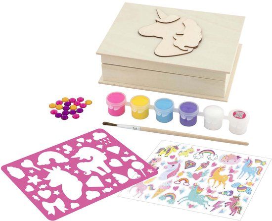 Grafix Unicorn Knutselen voor Kinderen - Schilder- en Modepakket met Sieradendoosje