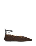 Polo Ralph Lauren Ballerina met riempjes chocoladebruin