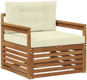 vidaXL Buitensofa Massief Acacia Hout en Polyester Natuurlijk en Crème