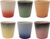 Studio Tavola Koffiekopjes Senseo Fire - Gekleurde Mix 6 Stuks 200 ml - Aardewerk - Vaatwasser- & Magnetronbestendig