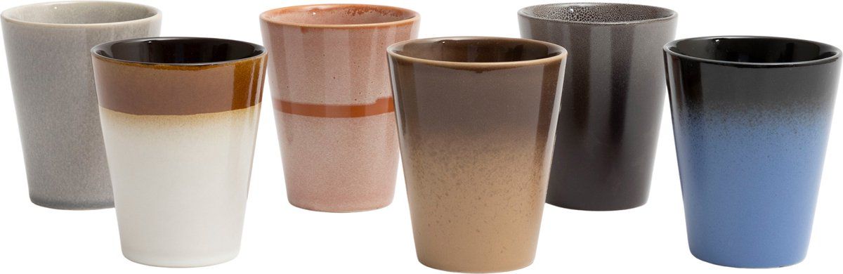 Studio Tavola Bekers Earth 310 ml - 6 Stuks | Aardewerk | Divers