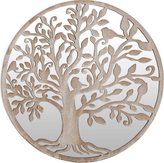 vidaXL Tuinspiegel Rond 60x2,5 cm IJzer Zandkleurig