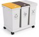 Merkloos / Sans marque Relaxdays Prullenbak afvalscheiding - 3x 12 liter - op wielen - wit