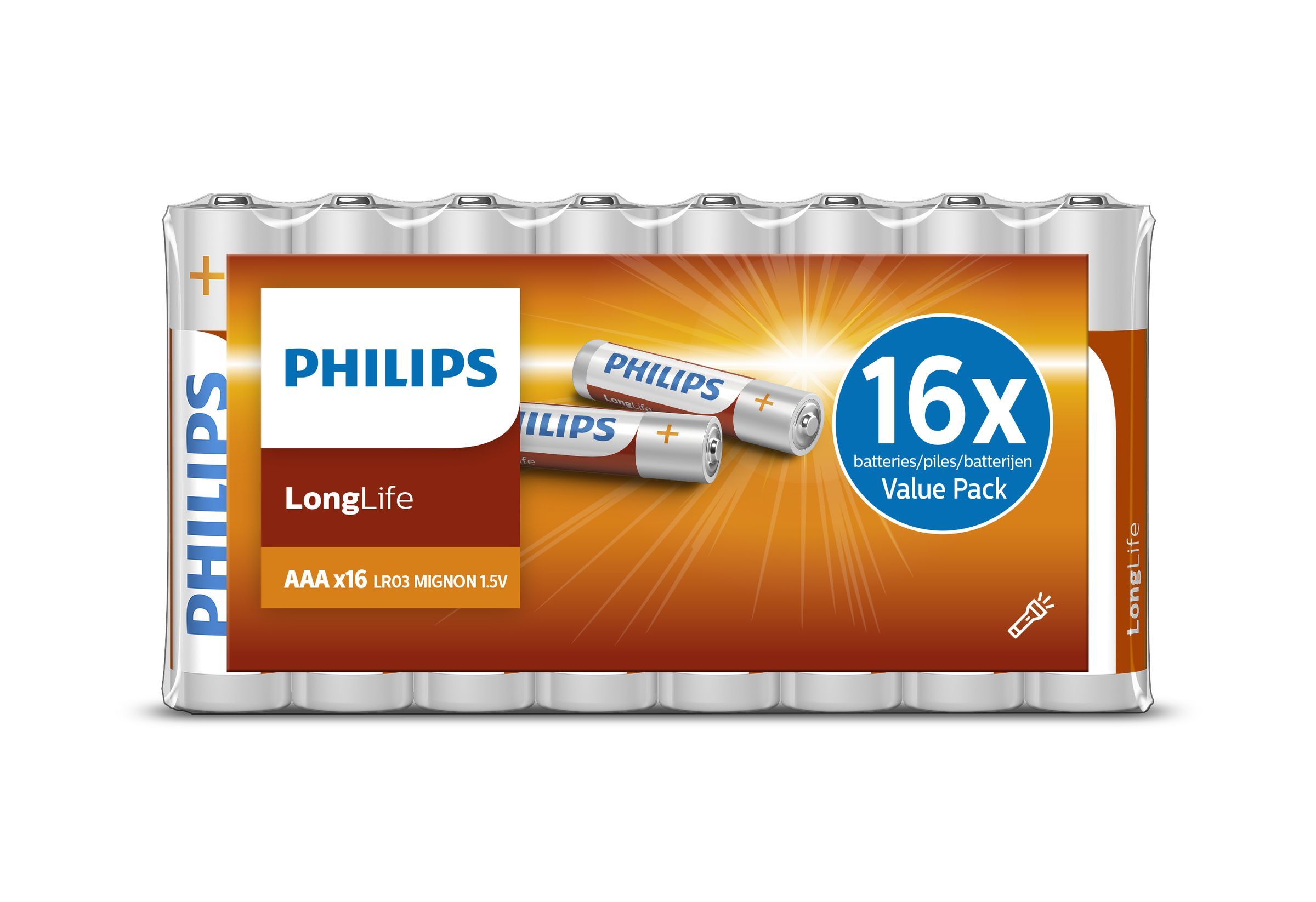 Philips LongLife Batterij R03L16F/10 - 16 stuks