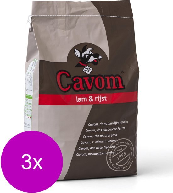 CAVOM Compleet Adult Lam&Rijst - Hondenvoer - 3 x 5 kg