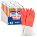 Spontex MAPA - L'Essentiel – 24 huishoudelijke handschoenen van latex, binnen katoenvezels – gevoeligheid en flexibiliteit – antislip coating – 12 stuks van 2 paar – maat M
