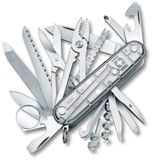 Victorinox Taschenmesser Swiss Champ (31 Funktionen, Holzsäge, Fischentschupper, Lupe, Kombi-Zange, Schere) SilverTech