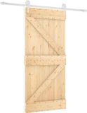 vidaXL Schuifdeur 95 x 210 cm Massief Beuken Hout (Onbehandeld)