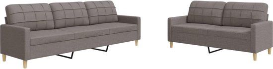 vidaXL 2-delige Loungeset stof taupe