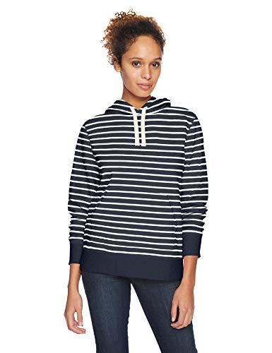 Amazon Essentials Women's Fleece Hoodie (Available in Plus Sizes), Navy Stripe, M