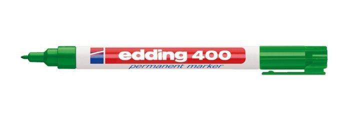 Edding 400 - Permanente markers - groen, wit - 10 stuks