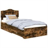vidaXL Bedframe met lade Rook Eiken 90 x 190 cm Bewerkt hout