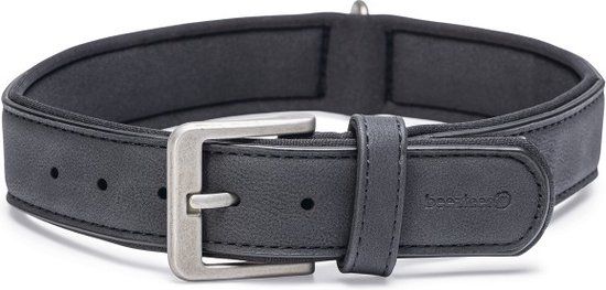 Beeztees Balacron Ax Halsband Hond - Kunstleer - Zwart - 47-57 cm x 30 mm